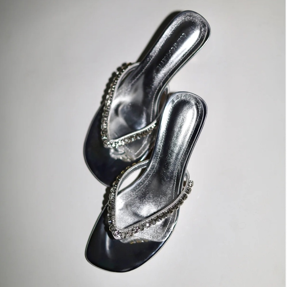 Cult of Coquette Zoe Silver Kitten Heel